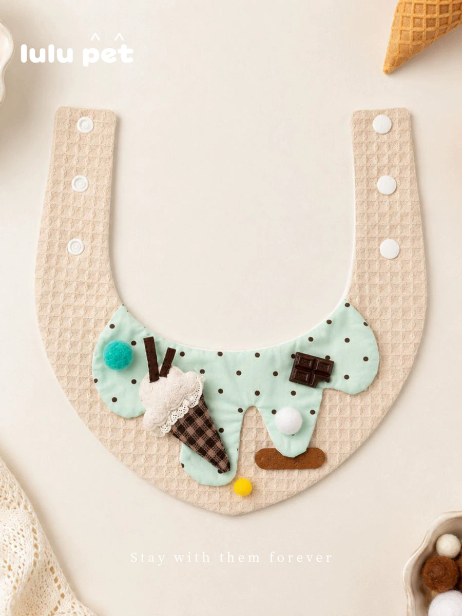 Mint Ice Cream bib laid flat