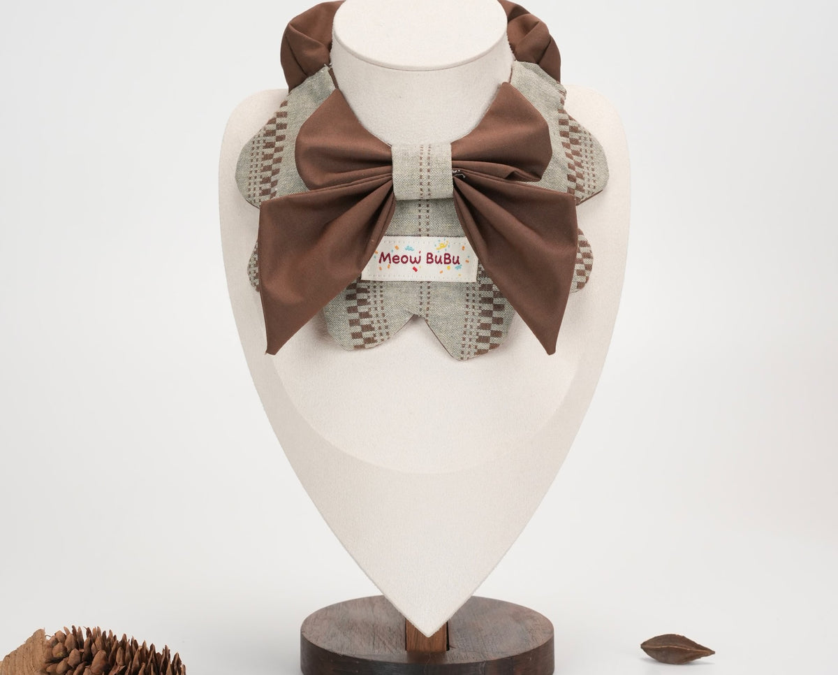 Autumn Woods Petal Bib on a mannequin