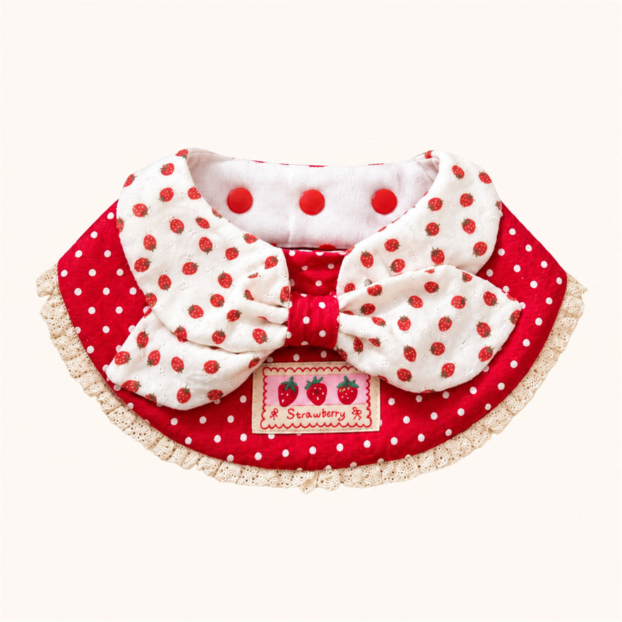 Strawberry Dot Pet Bib