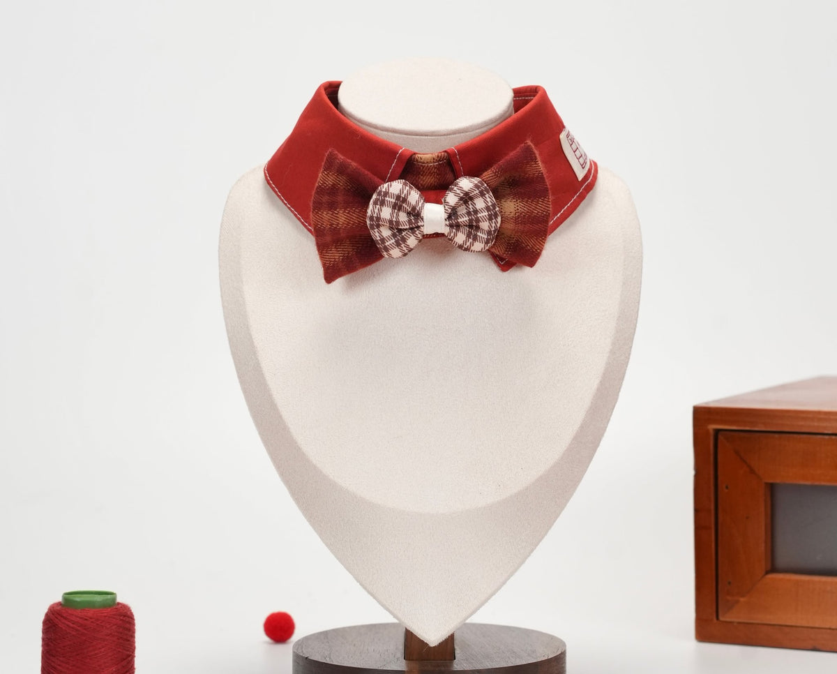 New Year Red Bow Tie collar on a mannequin