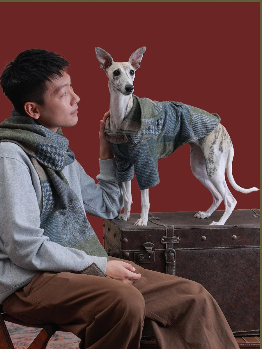 Owner and dog together