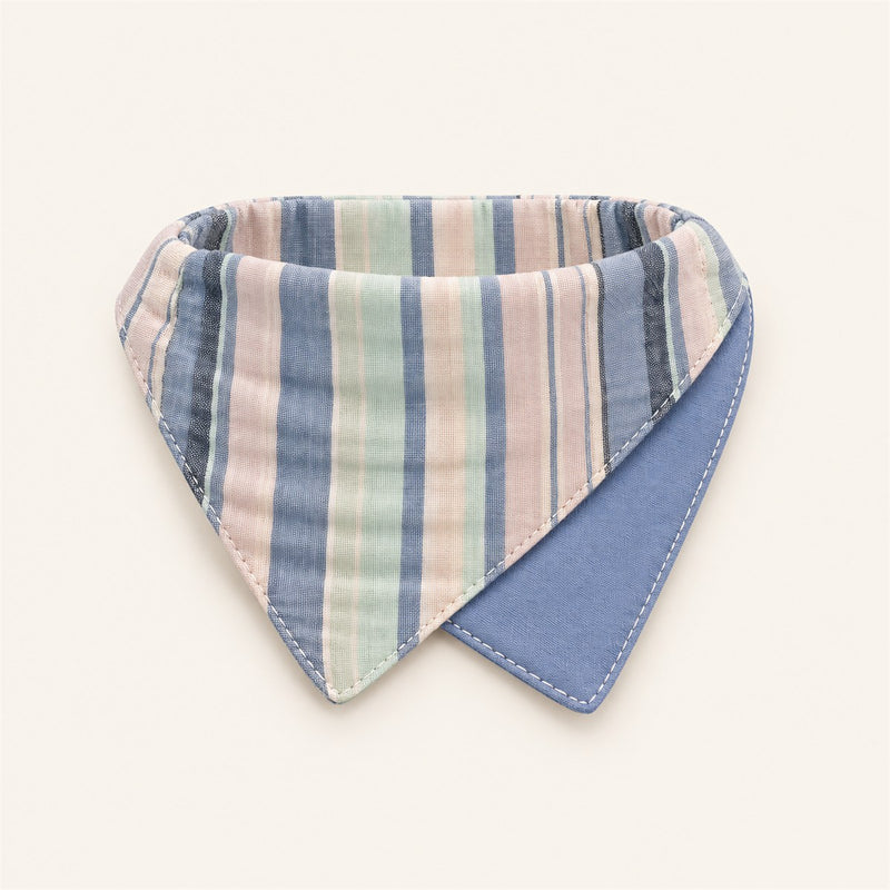 Seaside Blue bandana in pastel stripes