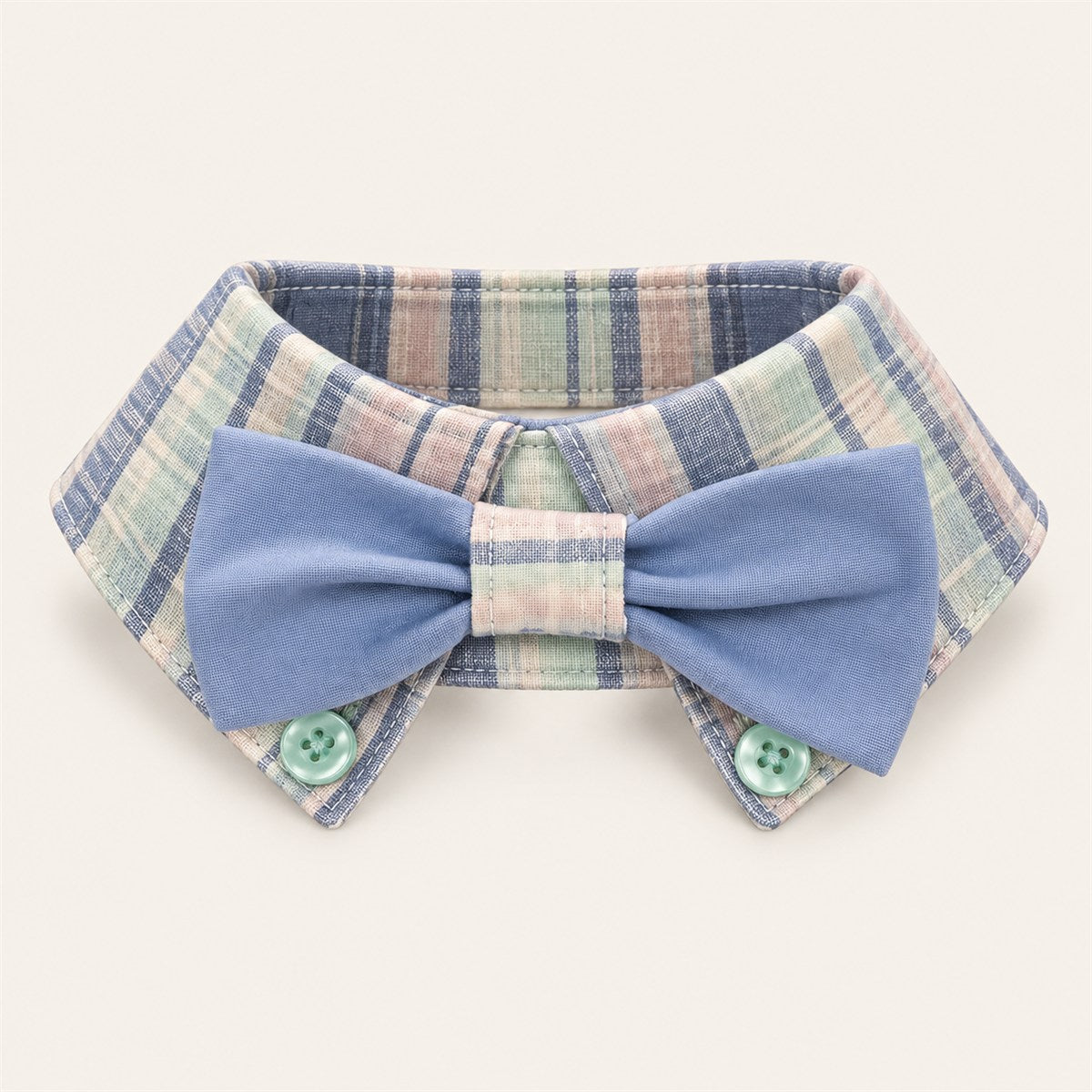 Seaside Blue bow tie collar with a blue bow