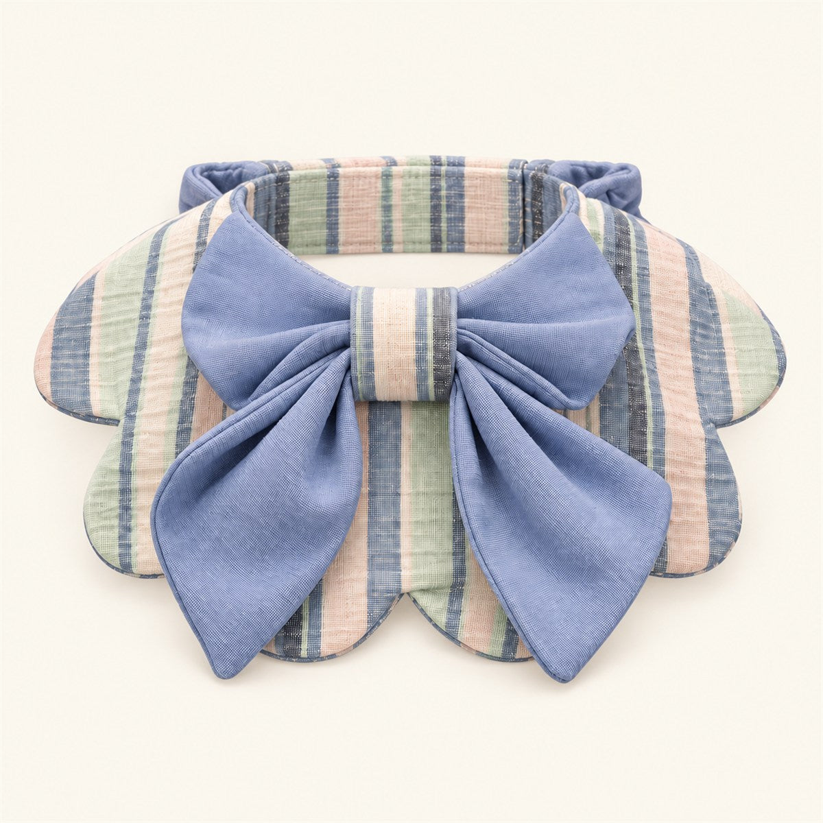 Seaside Blue sailor collar in pastel stripes