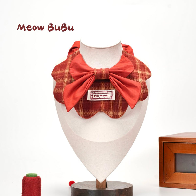 New Year Red petal bib style